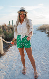 Kelly Green Sailboat Perfect Everyday Chino Shorts by Salty Wave