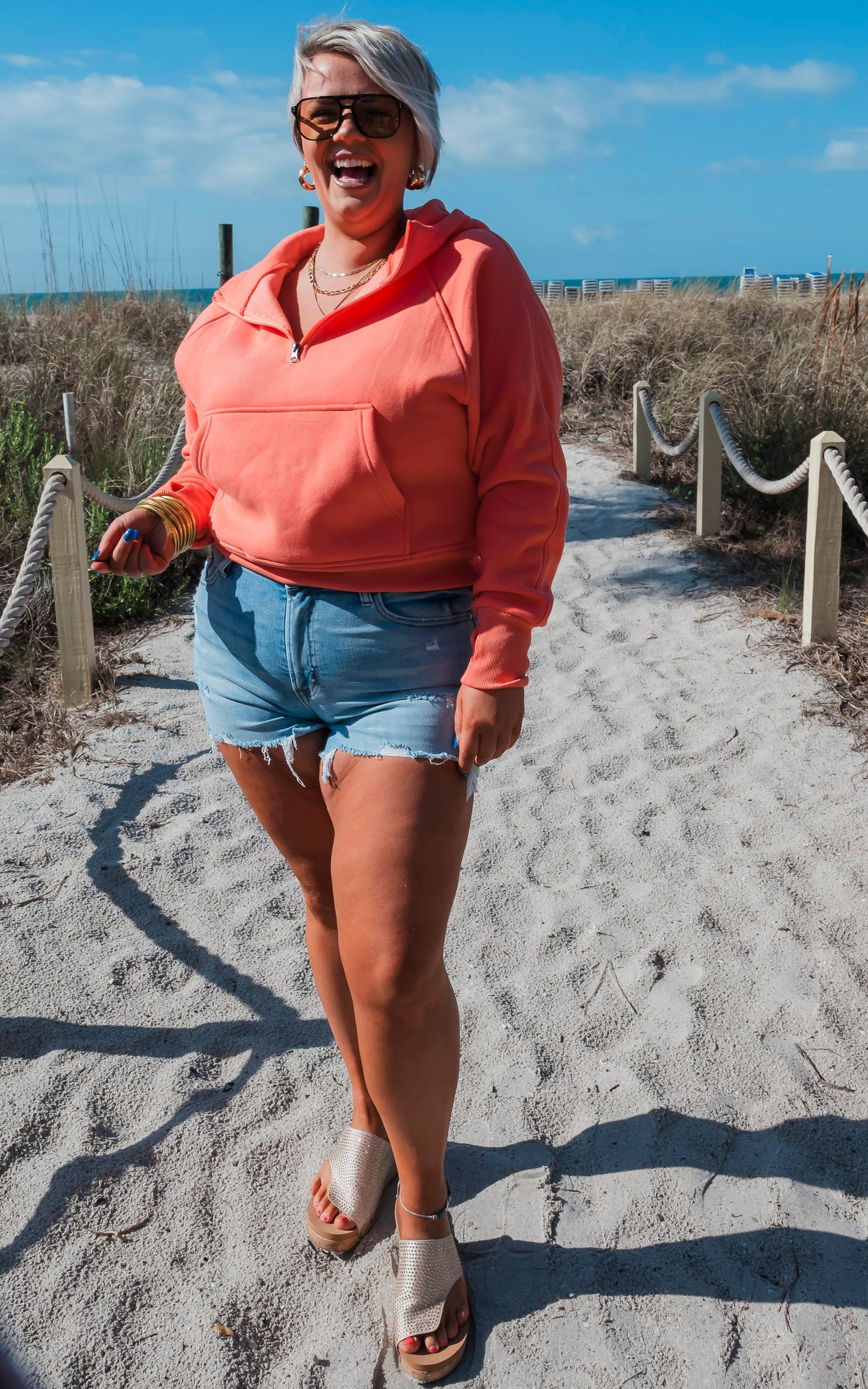 The Ava Everyday Coral Hoodie by Salty Wave** - Final Sale