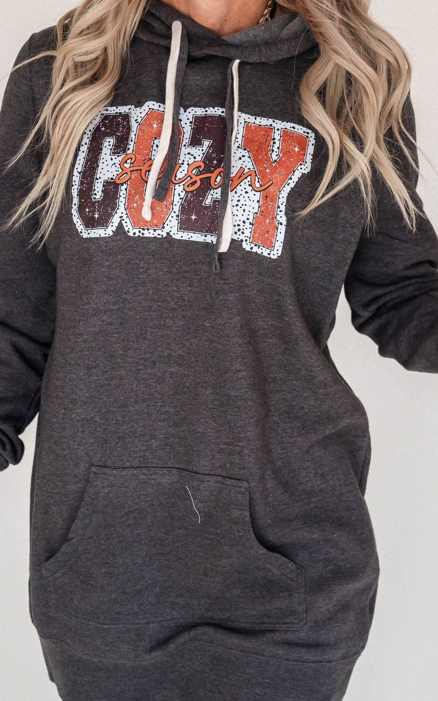 Cozy Season Dark Grey Graphic Hoodie - Final Sale