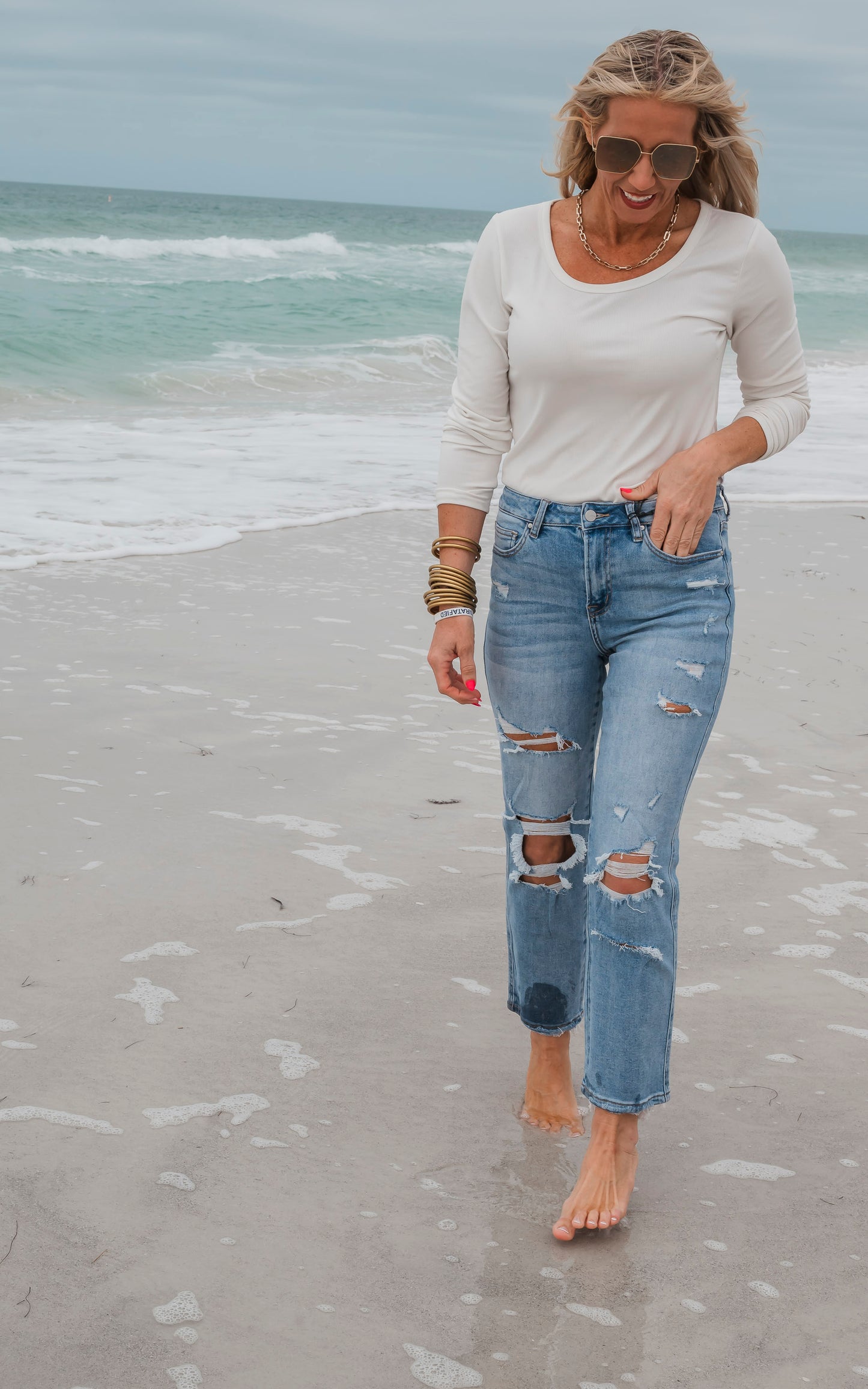 The Holy Grail Boyfriend Distressed Denim Jean | Mica Collab w/ Bad Habit *30A SEPT PREORDER