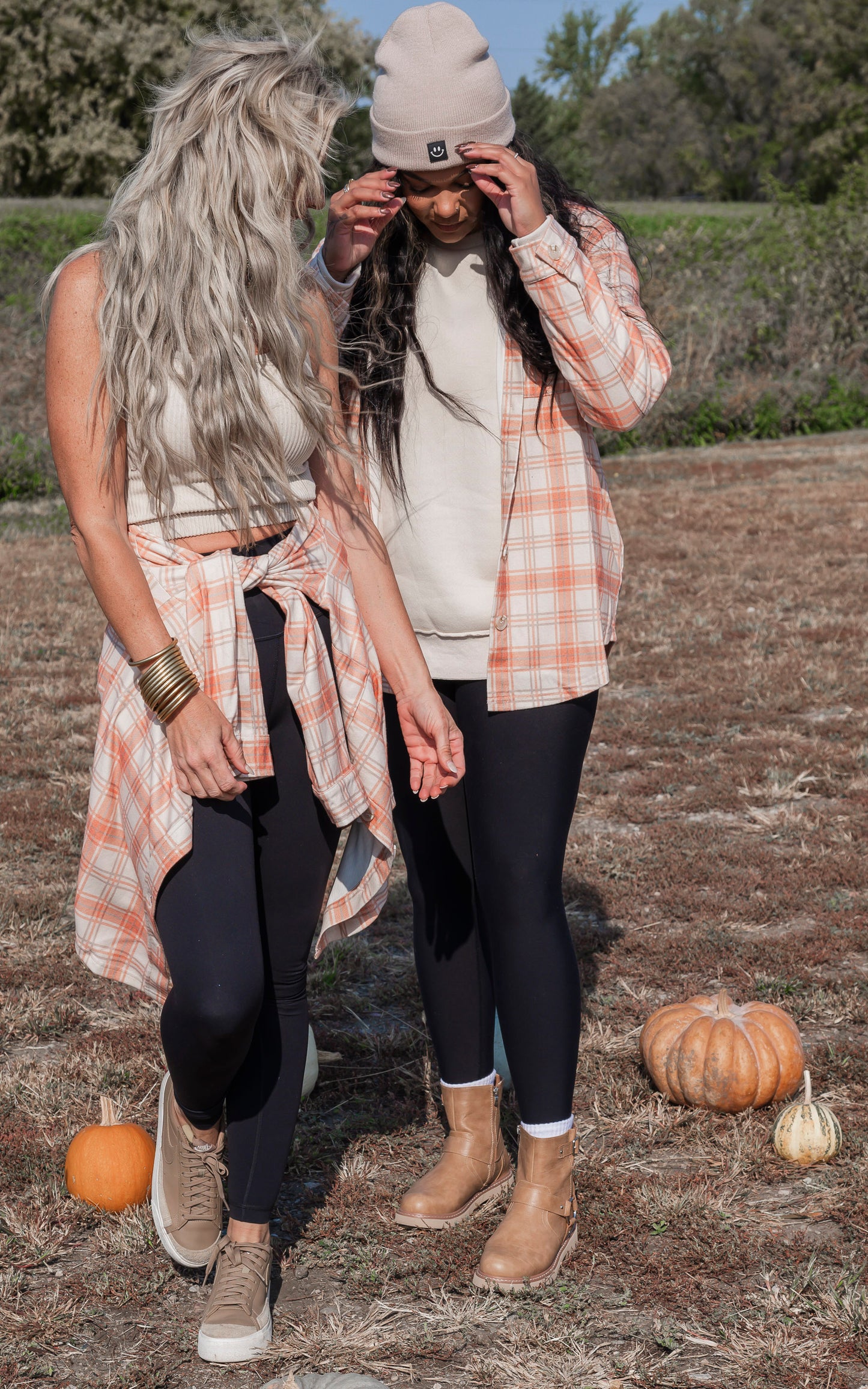 Forever Favorite Plaid Shacket in Cream Butter Orange #1 | Salty Wave **DEAL