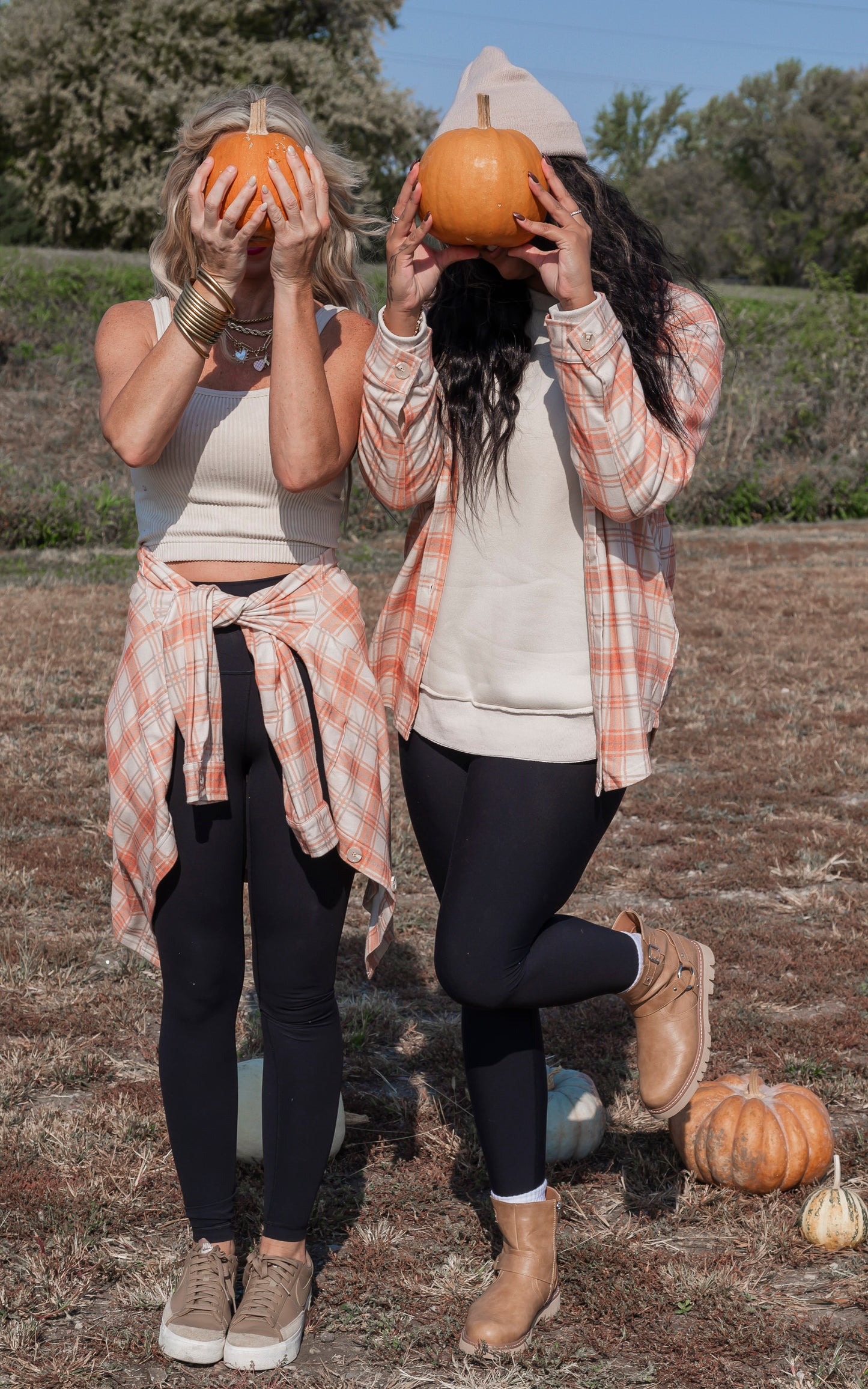 Forever Favorite Plaid Shacket in Cream Butter Orange #1 | Salty Wave **DEAL