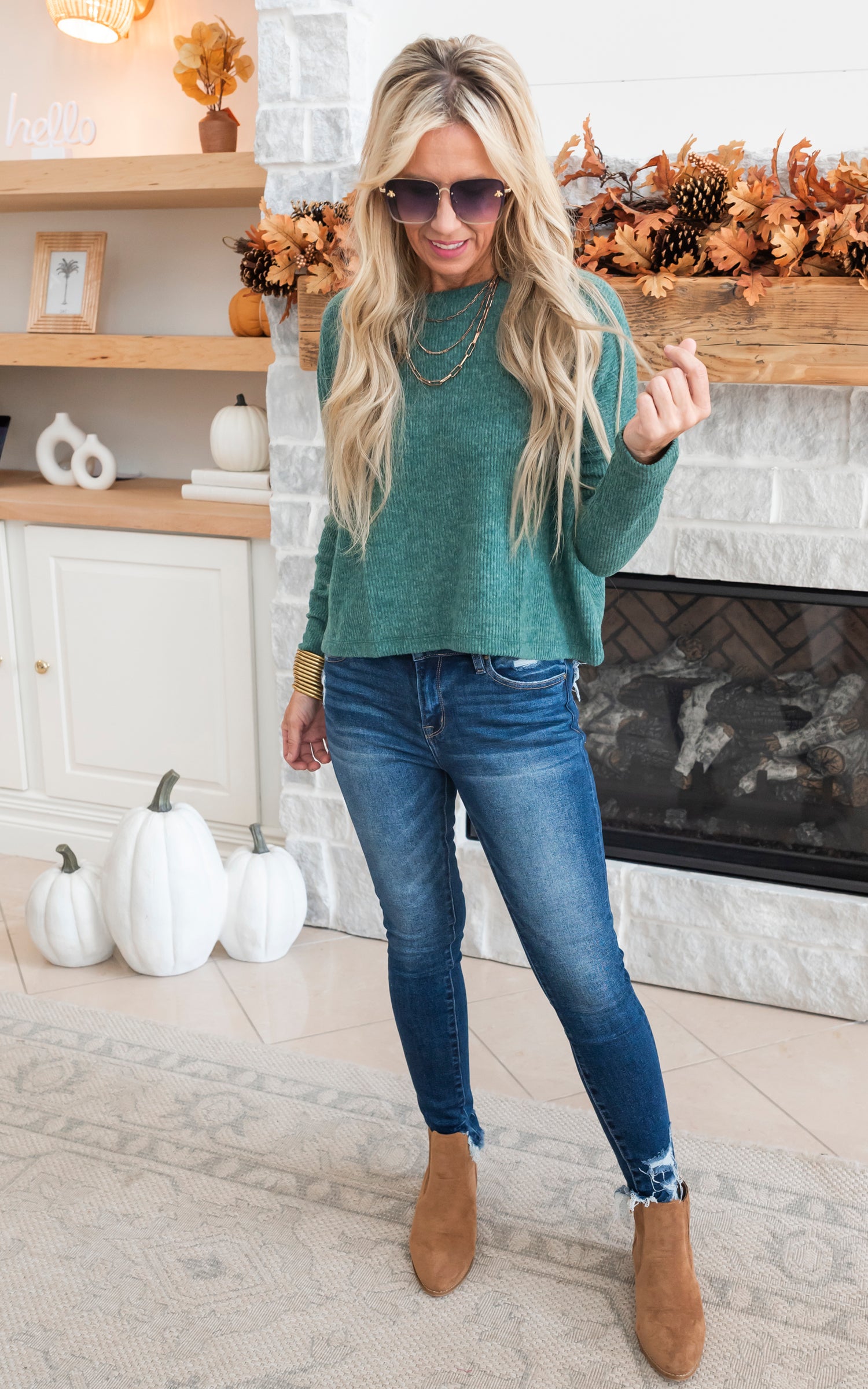hunter green sweater