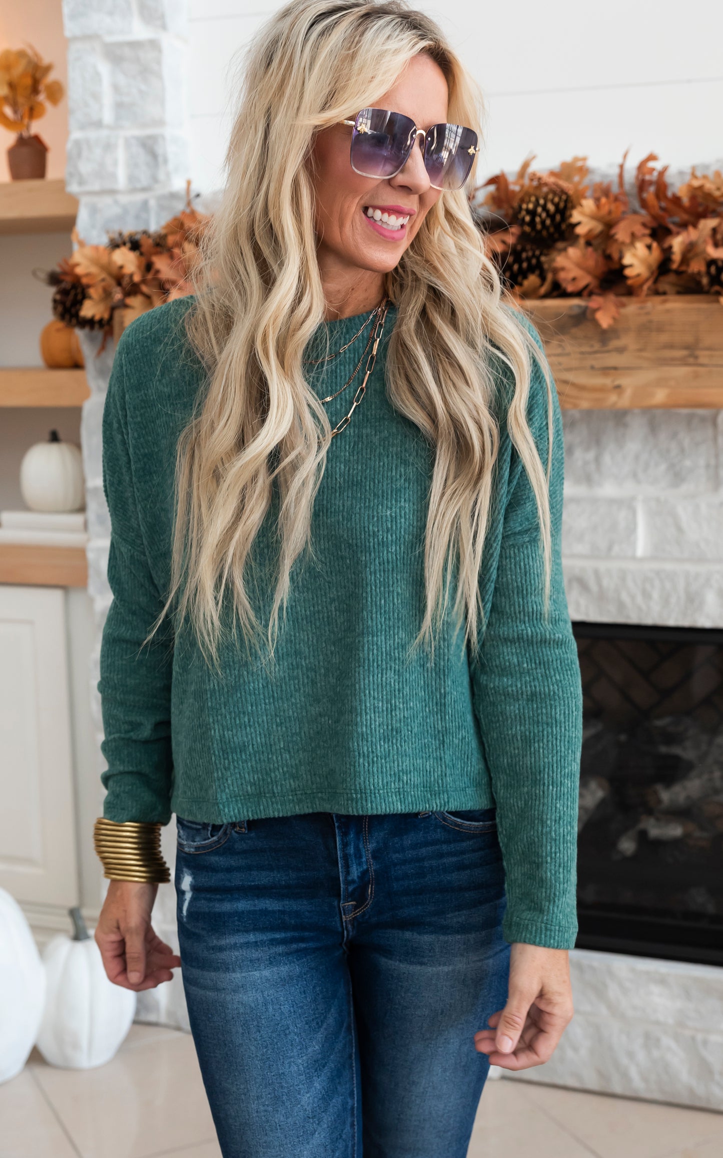 hunter green dolman sweater