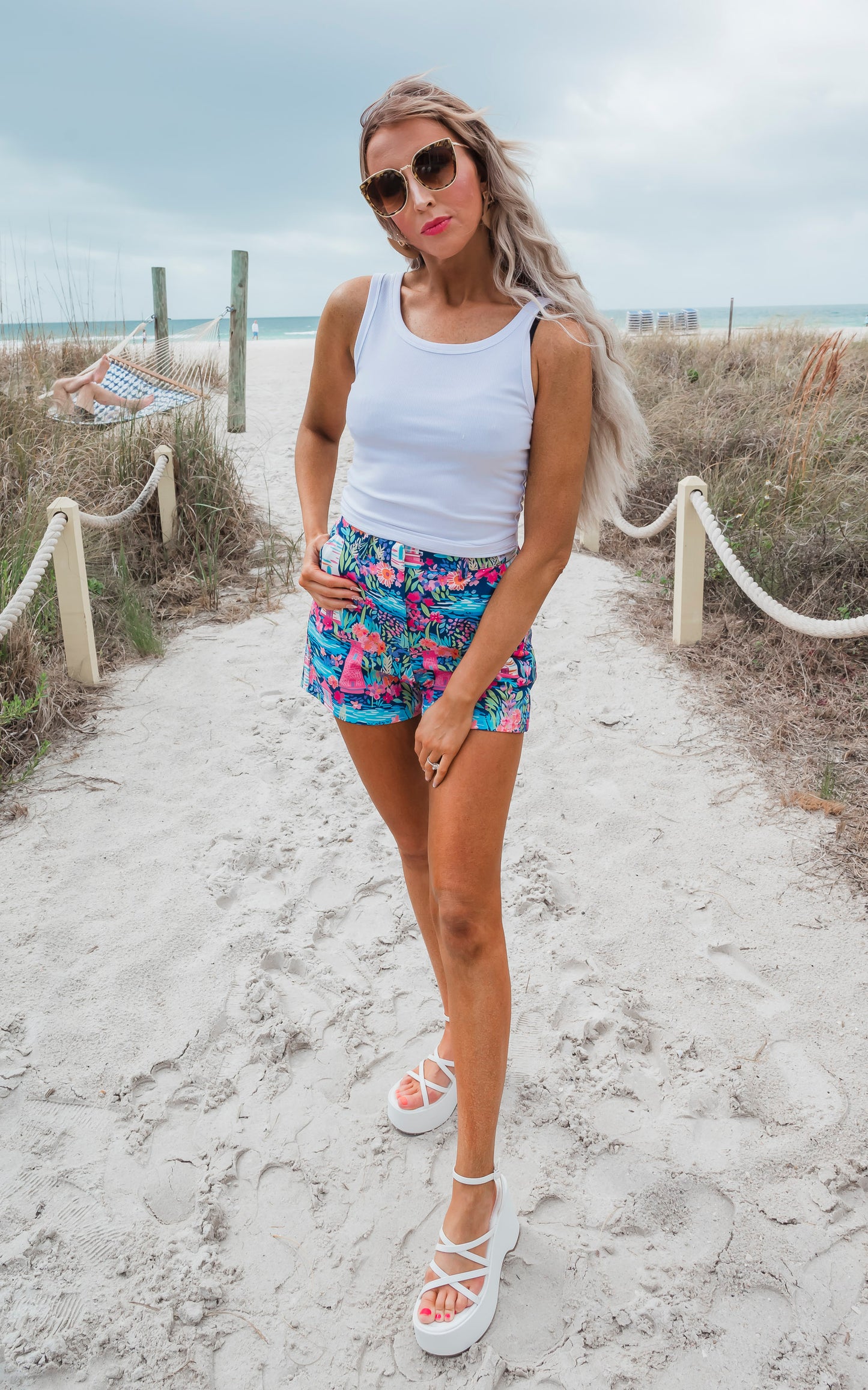 Vibrant Lighthouse Perfect Everyday Chino Shorts by Salty Wave - Final Sale