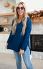 high low navy sweater