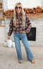 Autumn Morning Wood Brushed Plaid Pullover Top - Pink