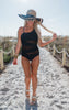 SALTY WAVE Black One-Shoulder Mesh One Piece Swimsuit - Final Sale