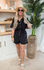 Short Sleeve Mineral Wash Romper - Final Sale