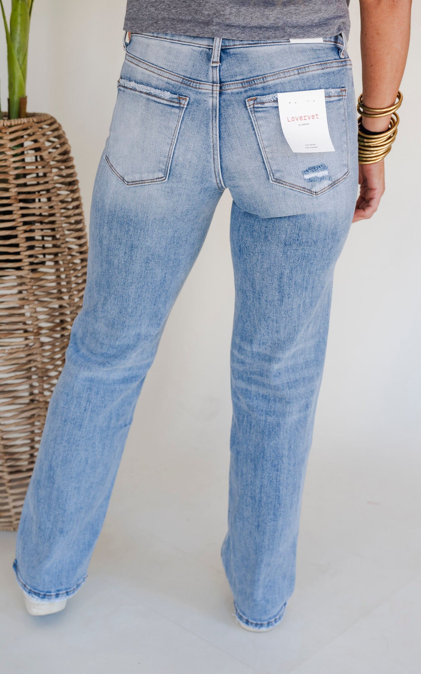 LOVERVET | Undisputable Tummy Control Mid-Rise Wide Leg Denim Jeans - Final Sale