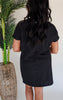 Short Sleeve Mini Black Dress - Final Sale