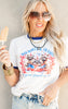 Red, White and Trashy Snarky Ringer Graphic T-shirt - Final Sale