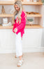 fuchsia cardigan