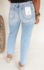 The Cara High Rise Straight Leg Denim Jeans