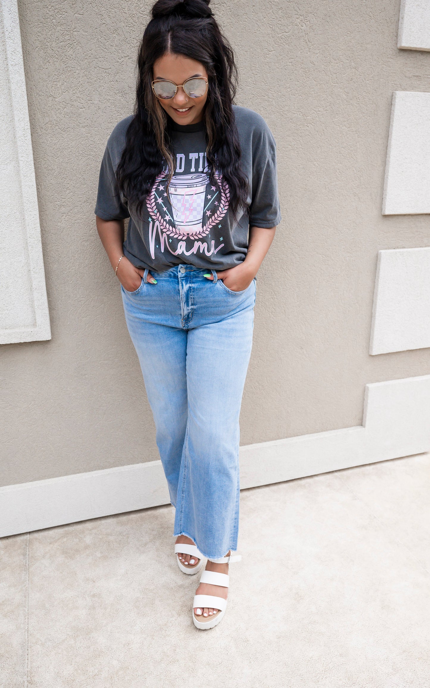 MICA | The Claudia Super Soft Super High Rise Wide Leg Denim Jeans - Final Sale