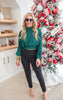 Mock Neck Stretch Crinkle Top