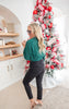 Mock Neck Stretch Crinkle Top