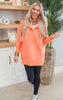 Coral Never Take Off Button Front Tunic Hoodie with Pockets by Salty Wave**FINAL SALE*