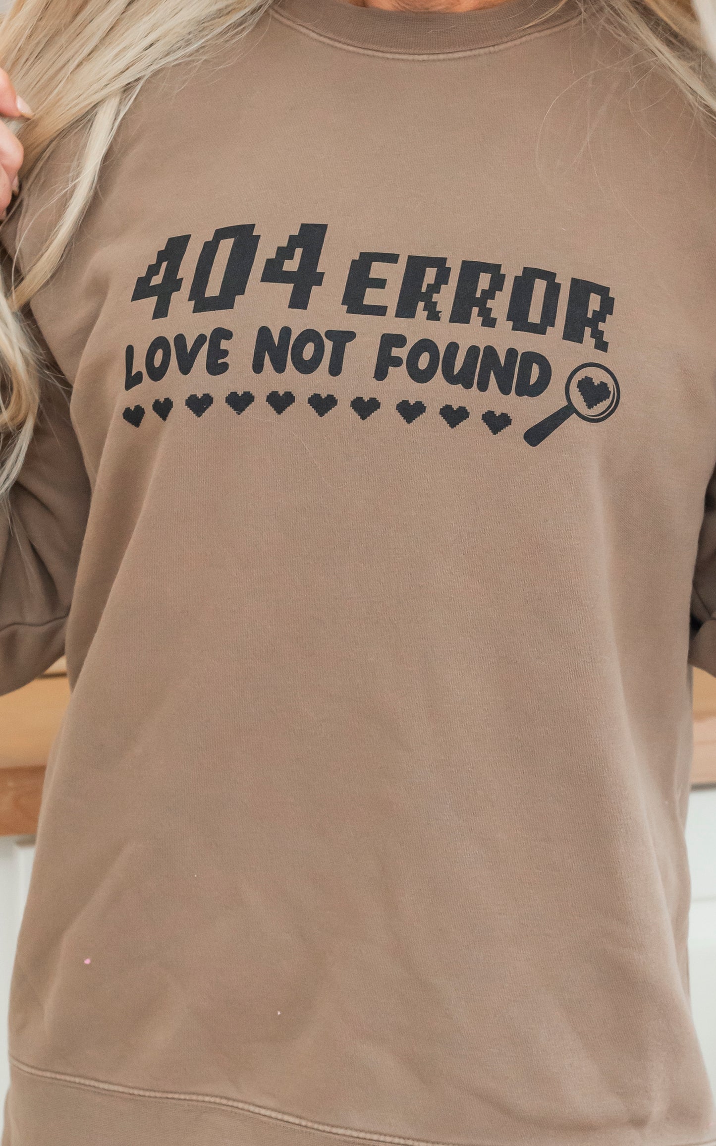 404 Error: Love Not Found Garment Dyed Crewneck Sweatshirt (Clay)**