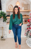 Mock Neck Stretch Crinkle Top
