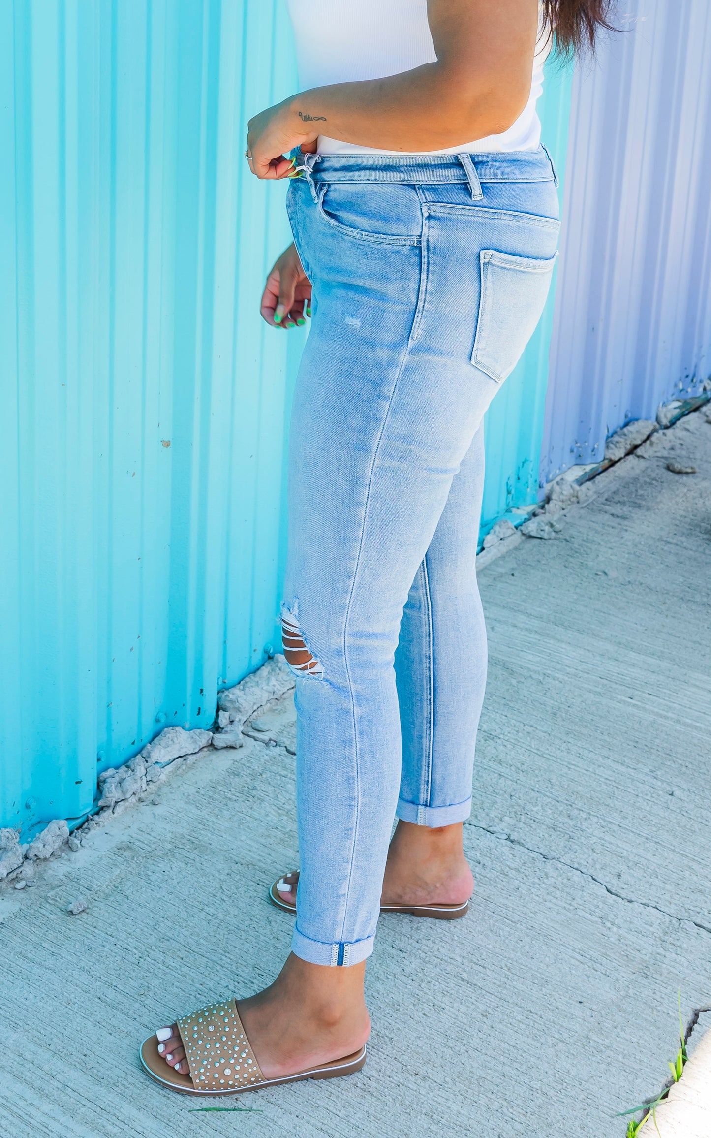 LOVERVET | Sleepless High Rise Roll Up Skinny Denim Jeans - Final Sale