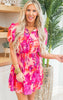 Secret Garden Floral Print Smocked Short Dress - Final Sale