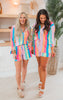 Press Pleated Rainbow Shirt with Matching Shorts - Final Sale