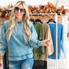 Acid Wash Pullover with Pockets