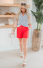 6.5 Inch Red Everyday Bermuda Chino Shorts by Salty Wave * - Final Sale