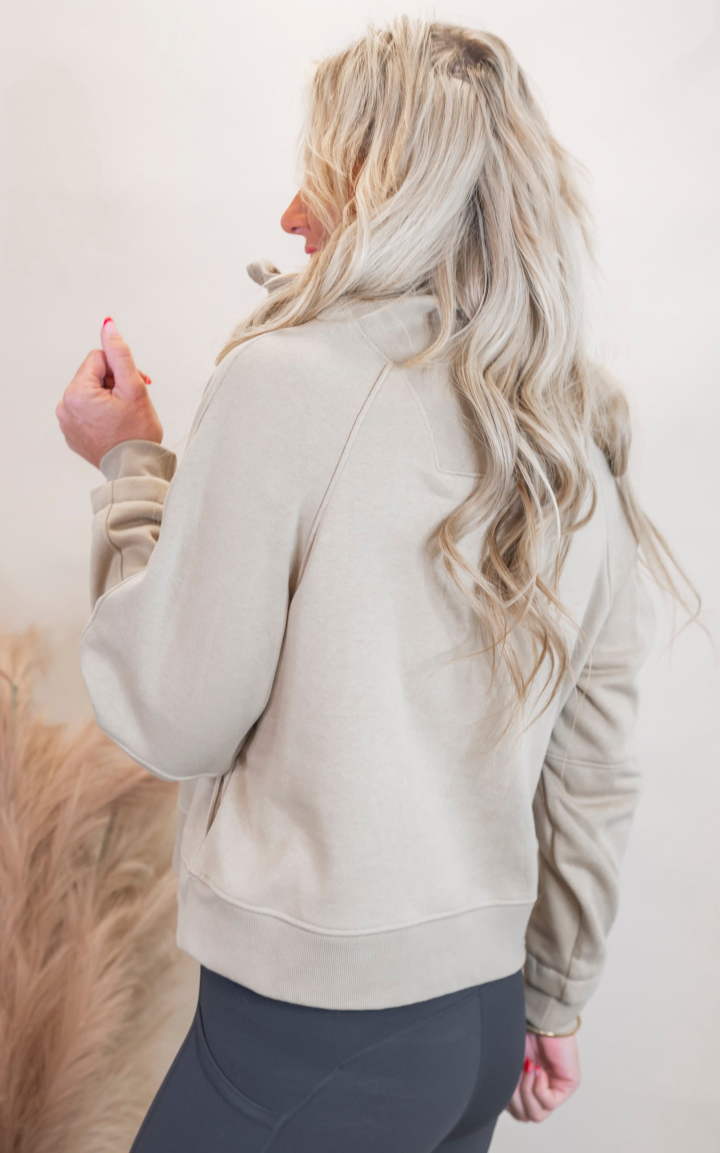 Half Zip Sweatshirt With Funnel Neck - Final Sale