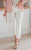 The Helena Mid Rise Straight Leg w/ Slit Denim Jeans - Final Sale