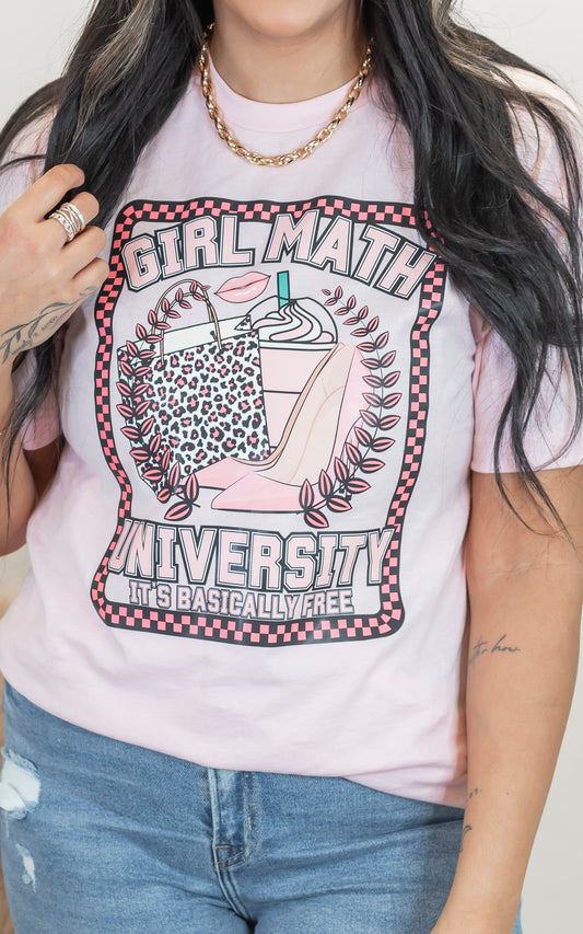Girl Math University Graphic T-shirt