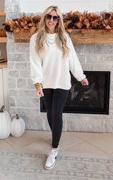 Ivory corded pullover 