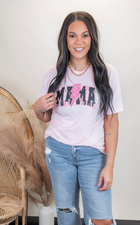 Lightning Bolt Mama Graphic T-shirt