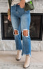 High Rise Straight Crop Denim Jeans | Risen