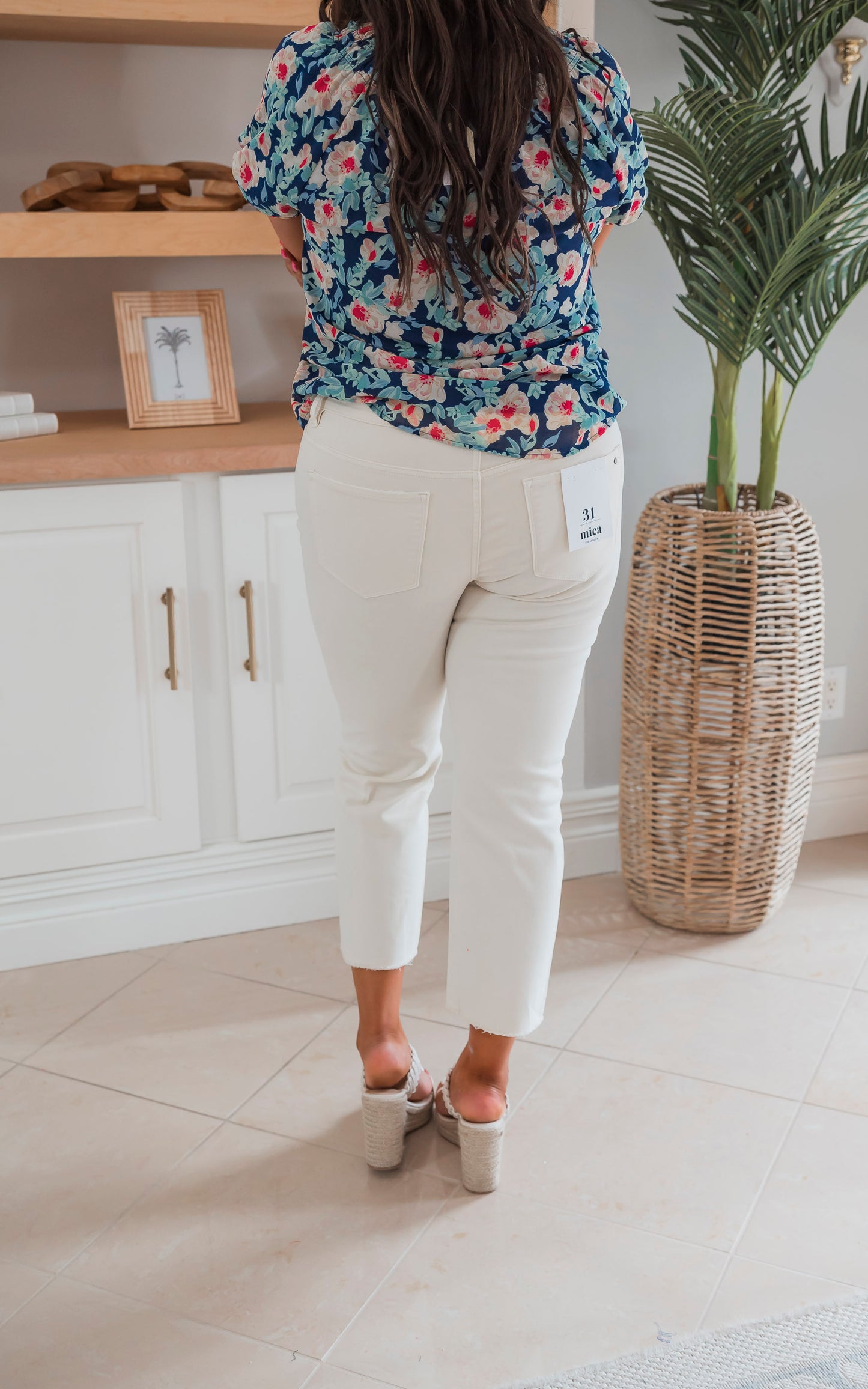 The Helena Mid Rise Straight Leg w/ Slit Denim Jeans - Final Sale