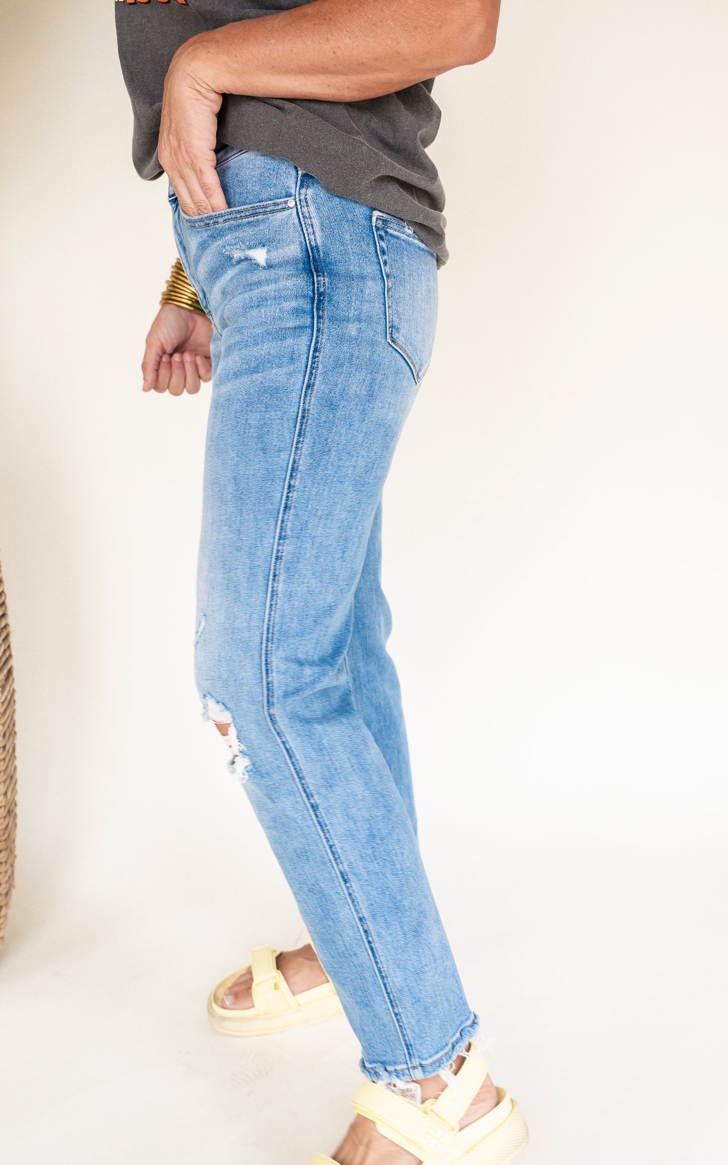 The 2.0 Holy Grail Boyfriend Distressed Denim Jean | Mica Collab w/ Bad Habit** - Final Sale