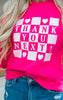 hot pink valentine graphic sweatshirt