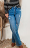 MICA | Independence High Rise Distressed Straight Denim Jean - Final Sale