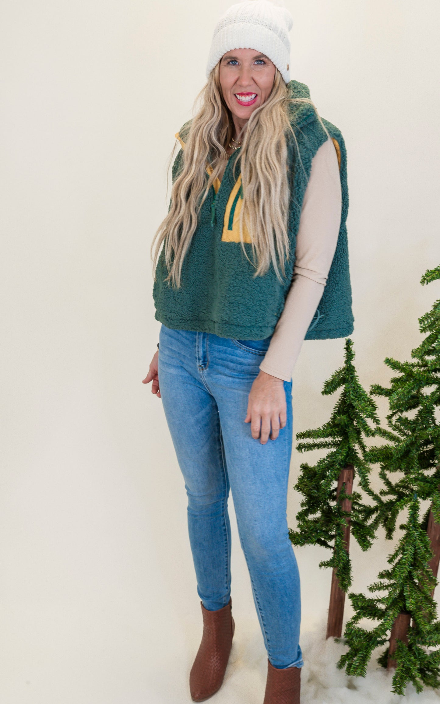 Sherpa Half Zip Sleeveless Sweater (3 COLORS)  | OLI & HALI *NASHVILLE LIVE PREORDER