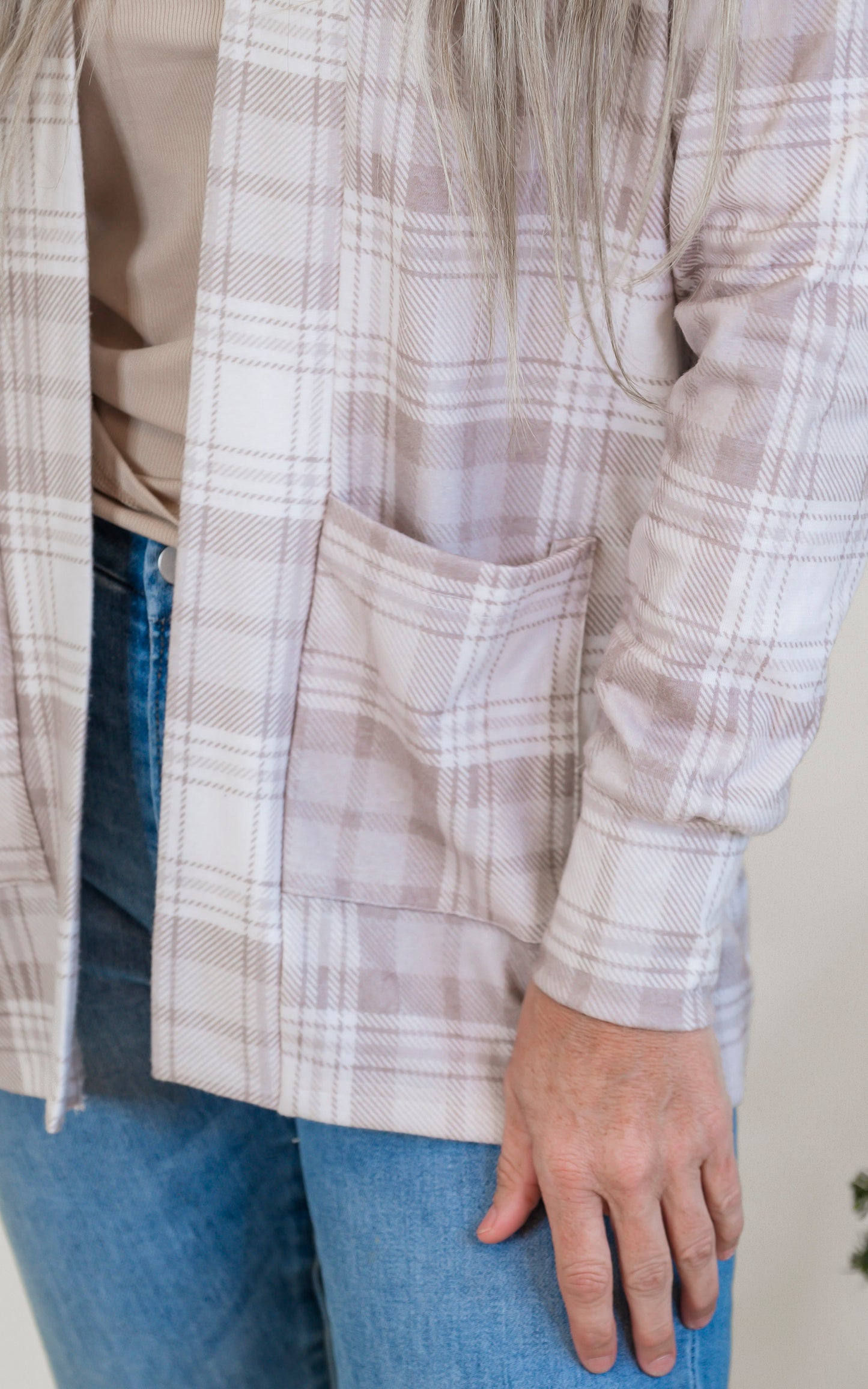 Forever Favorite Plaid Cardigan in Cream Mocha #3 | Salty Wave * - Final Sale