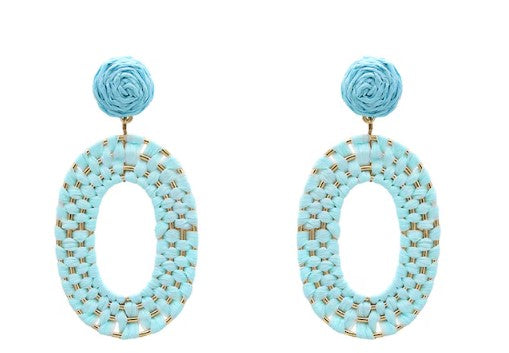 Raffia Interwoven Oval Drop Earrings* - Final Sale