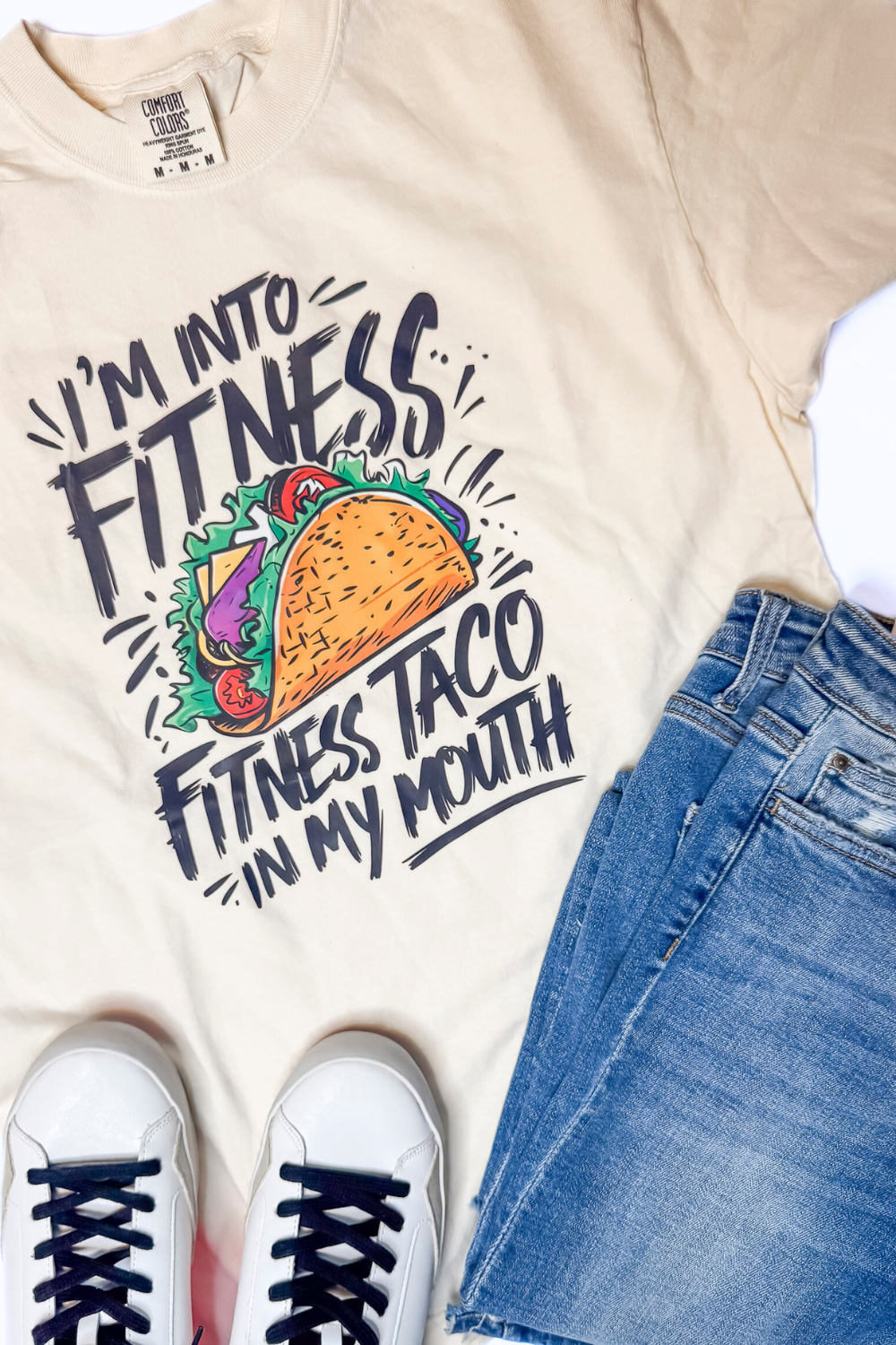 Im All About Fitness.. Fitness Taco in my Mouth Garment Dyed Graphic T-shirt - Final Sale