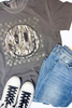 Camouflage Smiley Face Garment Dyed Graphic T-shirt - Final Sale