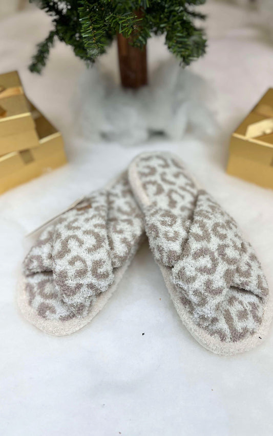 Leopard Criss Cross Slipper - Final Sale