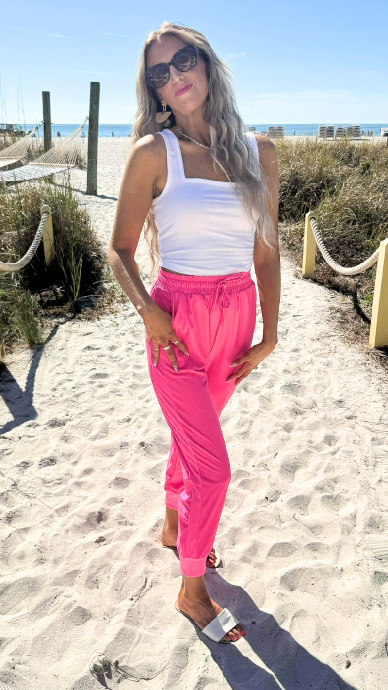Hot Pink Everyday Joggers by Salty Wave- DEAL