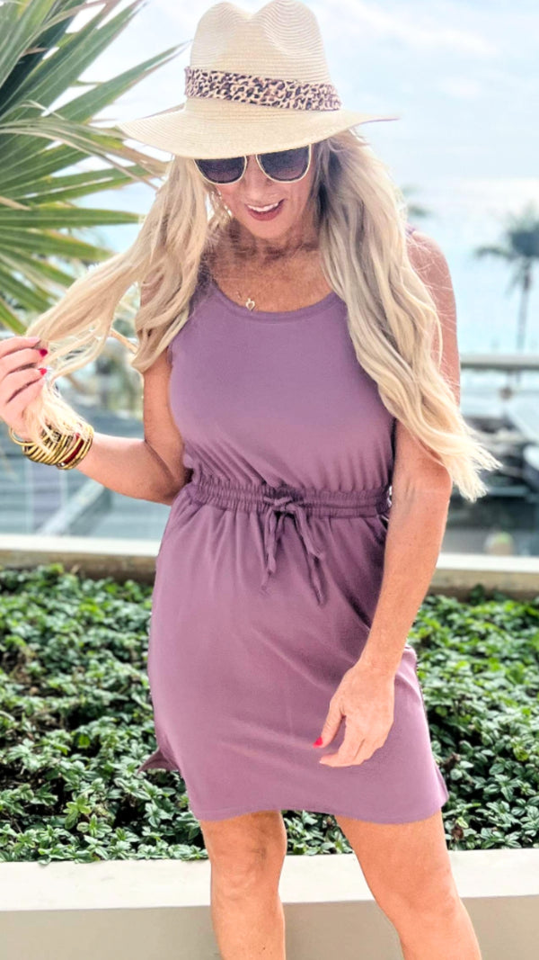 The Sophia Mauve Everyday Tank Dress by Salty Wave