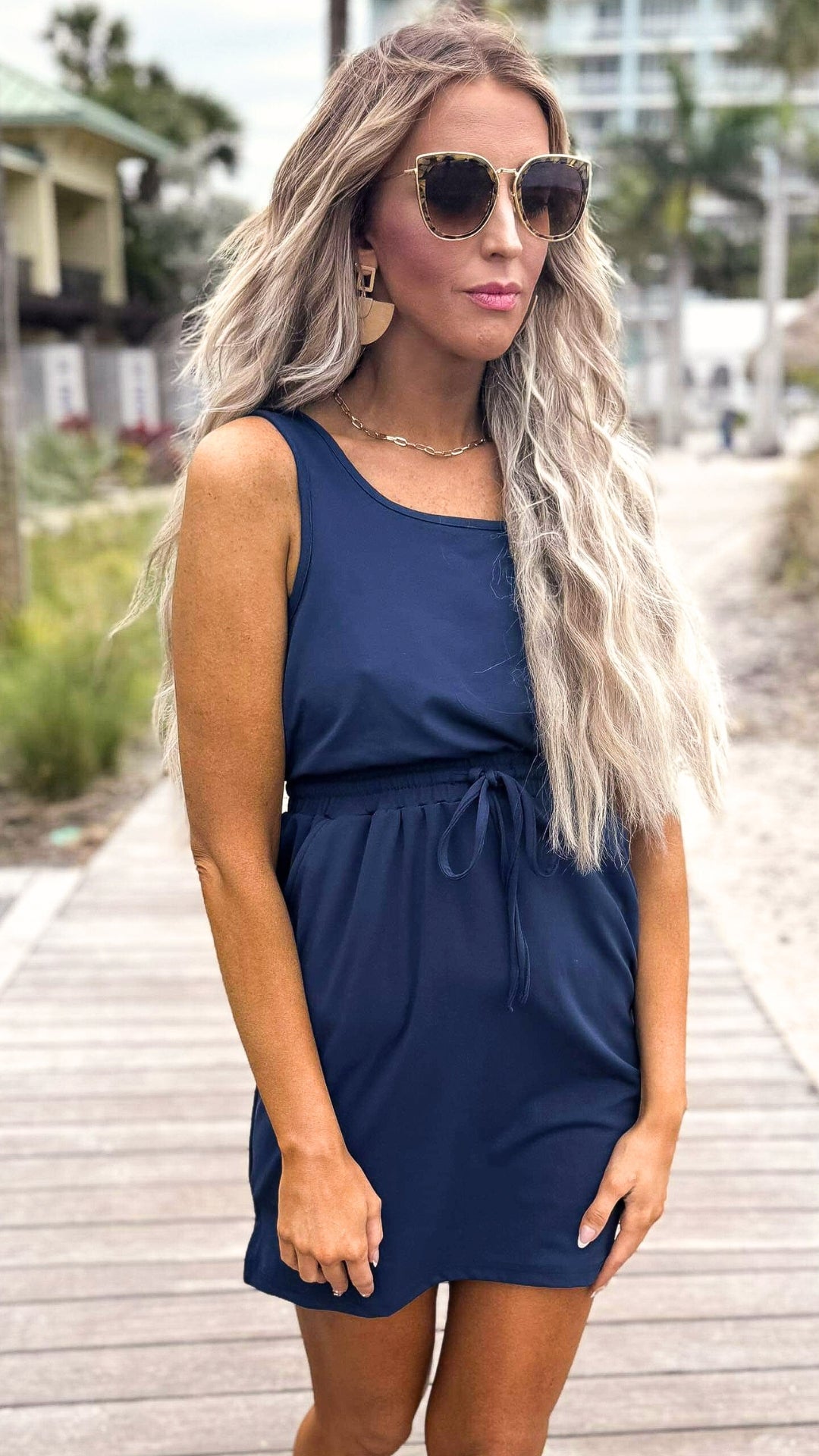 The Sophia Navy Everyday Tank Dress by Salty Wave-FINAL SALE
