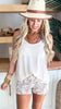 Woven Crinkle Double Spaghetti Strap V-Neck Cami Top - Final Sale**