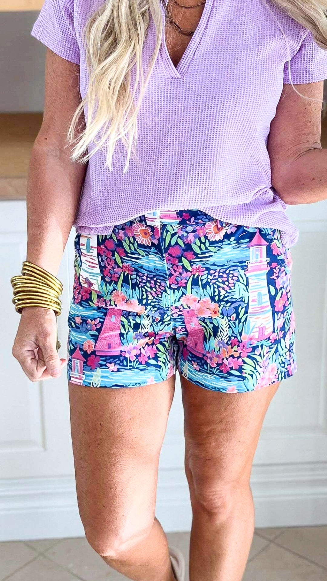 Vibrant Lighthouse Perfect Everyday Chino Shorts by Salty Wave - Final Sale